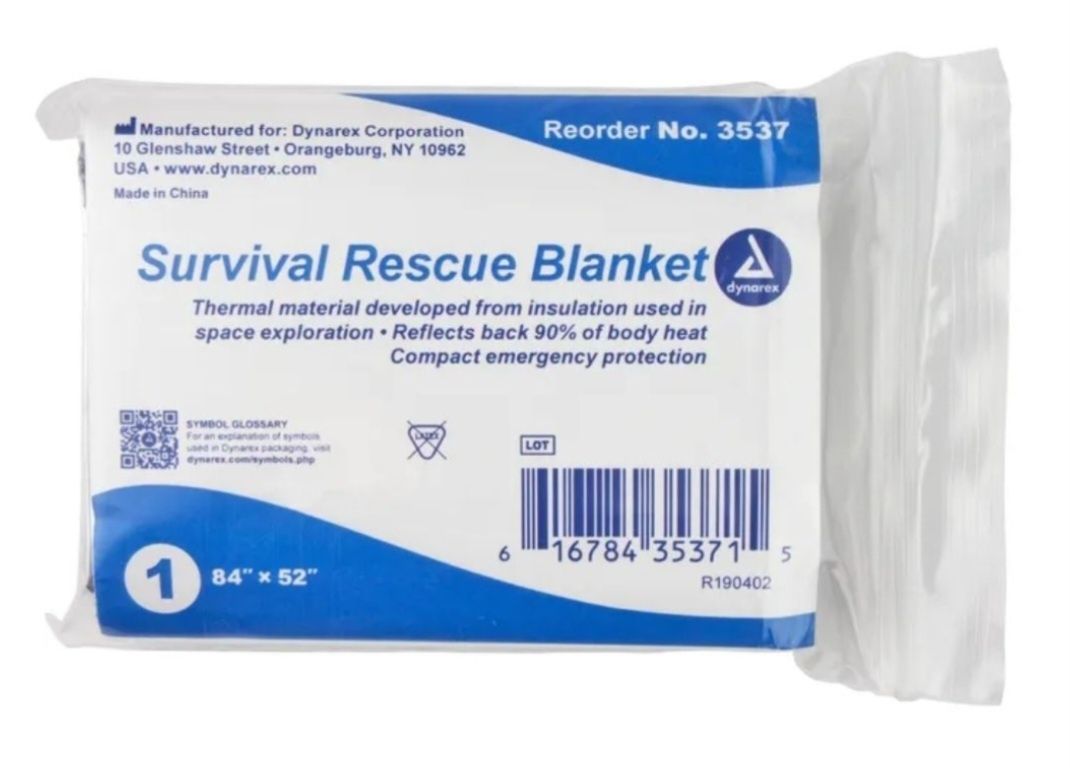 Ковдра Dynarex® Emergency Survival Rescue, 84 x 52 дюйма