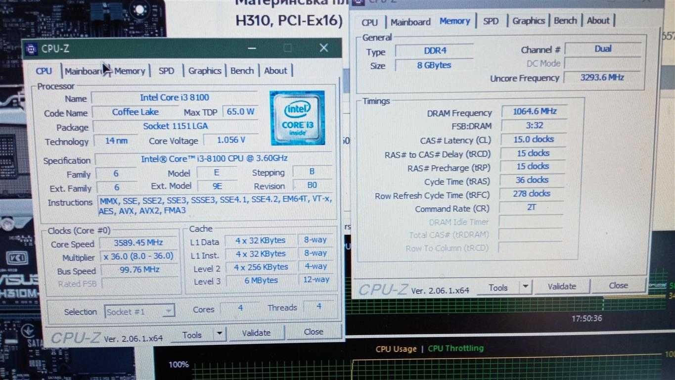 Процессор QuadCore Intel Core i3-8100, 3600 MHz , s1151 V2