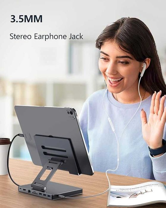 Hub do iPada Pro M4 M2 13 12,9 cala ST901 USB-C 9 w1  podstawka IPAD