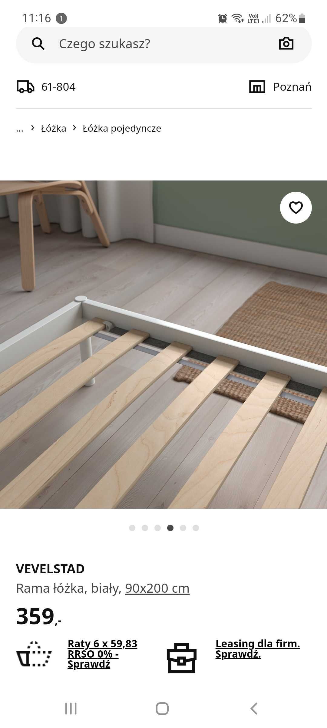 2x rama łóżka Vevelstad 90x200 oraz 2x Materac Agnotes 90x200 Ikea