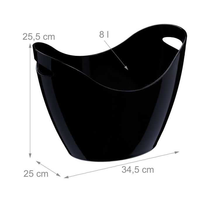 Wiadro na lód 8 l czarne – praktyczne, wytrzymałe, nowoczesny design