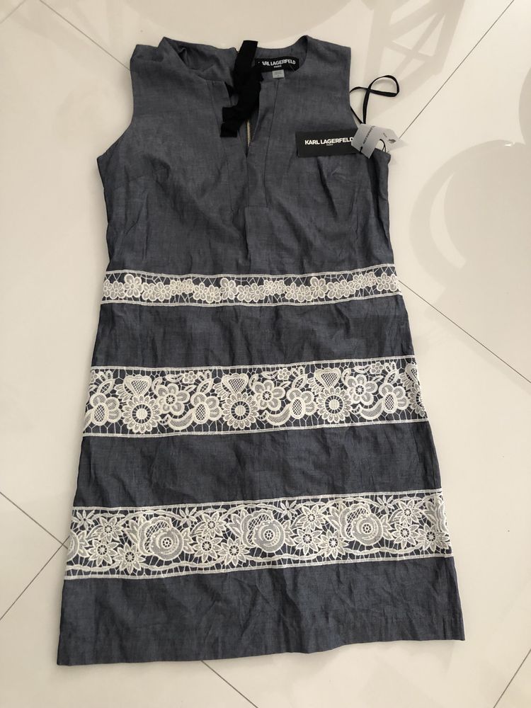 Sukienka nowa z metką r. 8 Karl Lagerfeld basic koronka