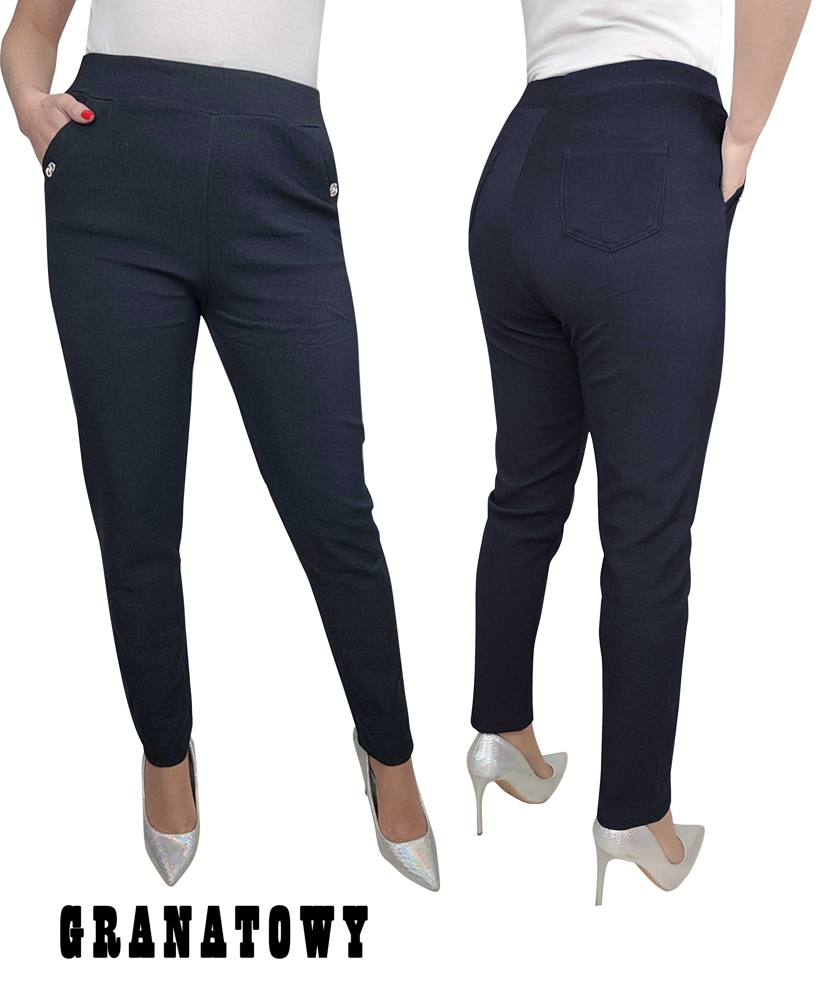 CZARNE spodnie XXL-6XL elaganckie klasyczne damskie spodnie