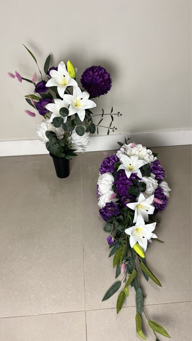 Kompozycie , bukiet + stroik na cmentarz, na grob