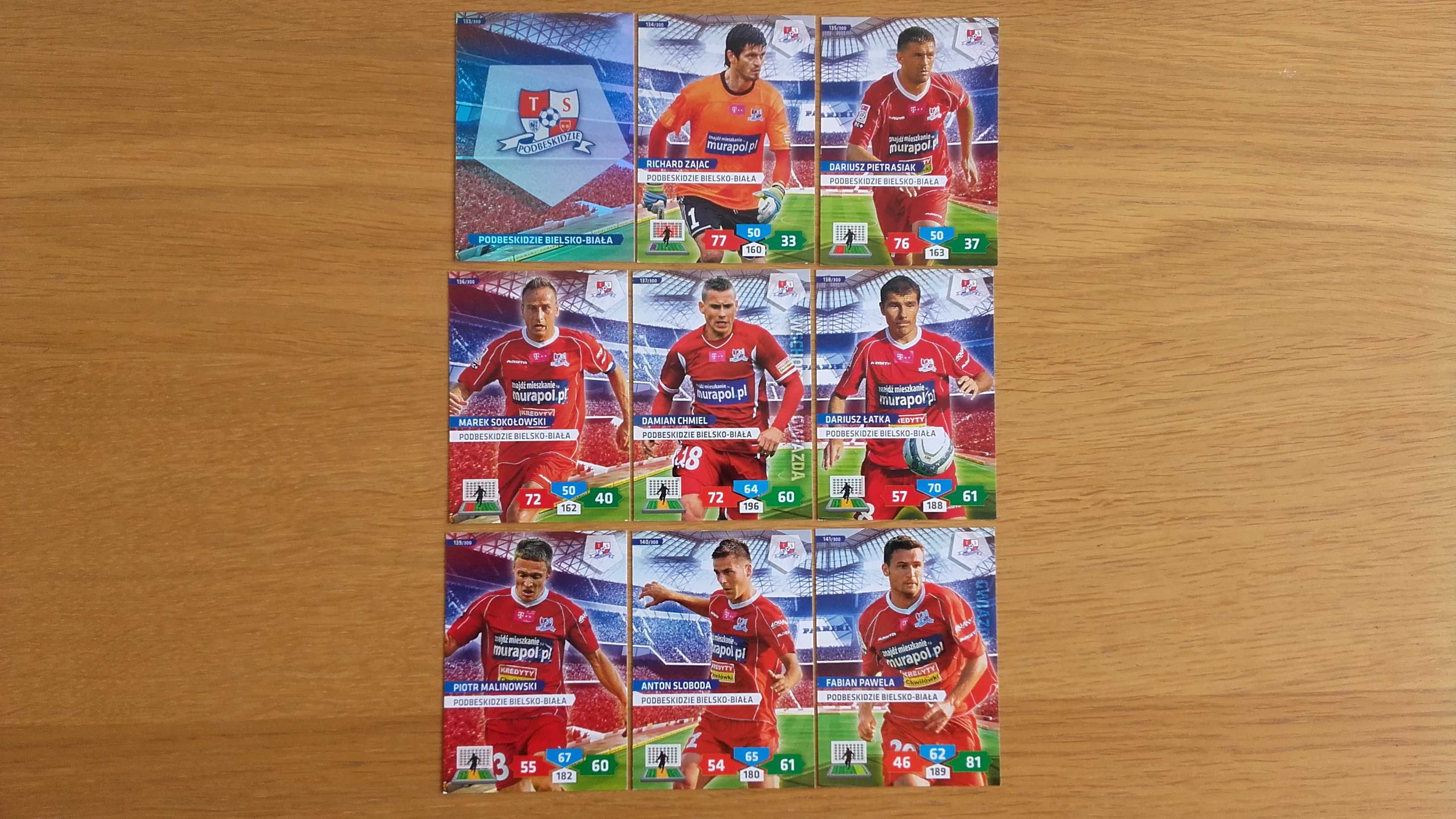 panini ekstraklasa 2013 karty 2014 podbeskidzie bielsko biała komplet