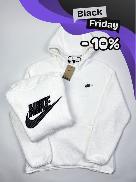 Акція! Худі Nike Sherpa біле (L) Нове з бірками!