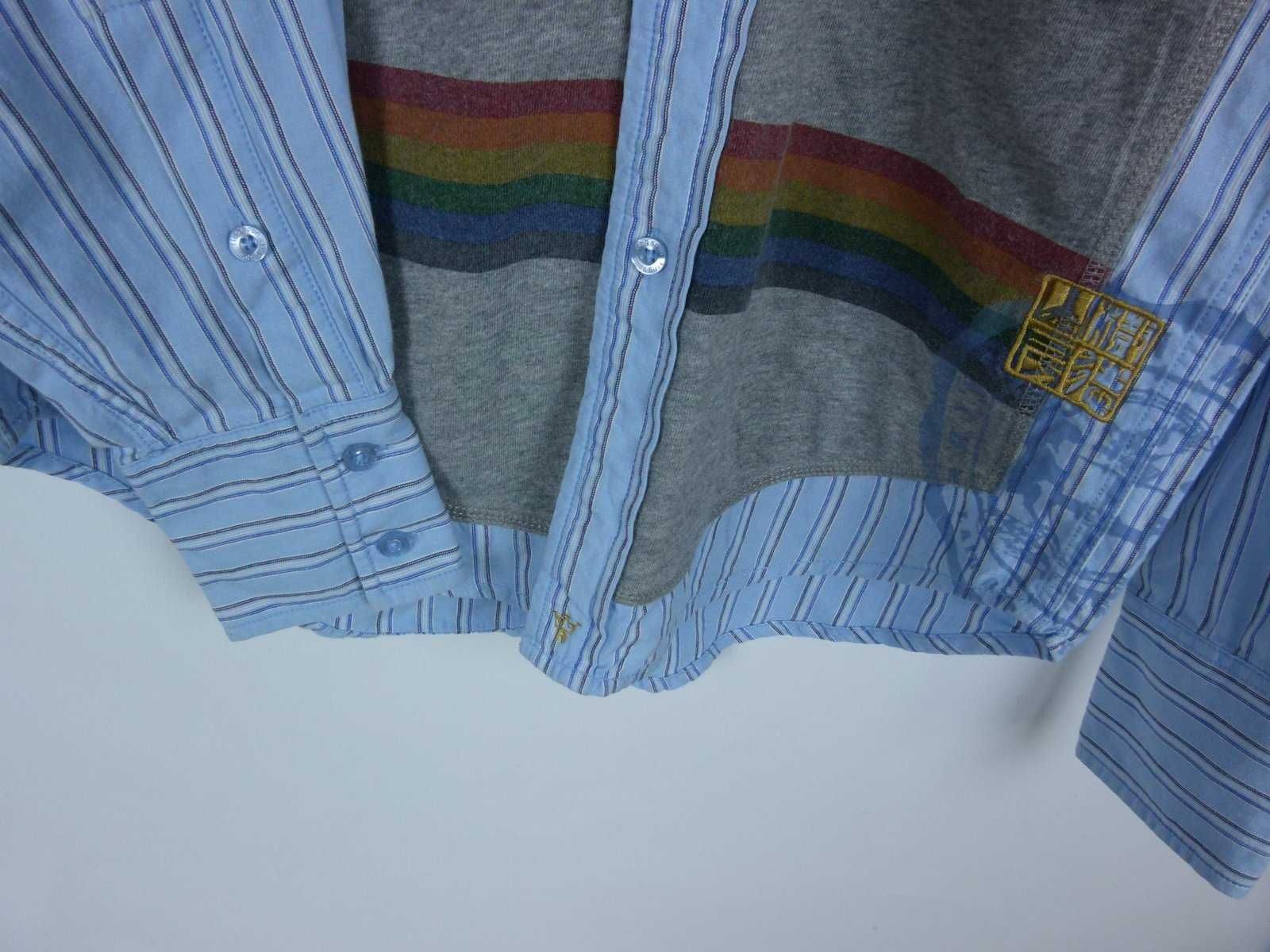Ringspun koszula casual vintage bawełna / S