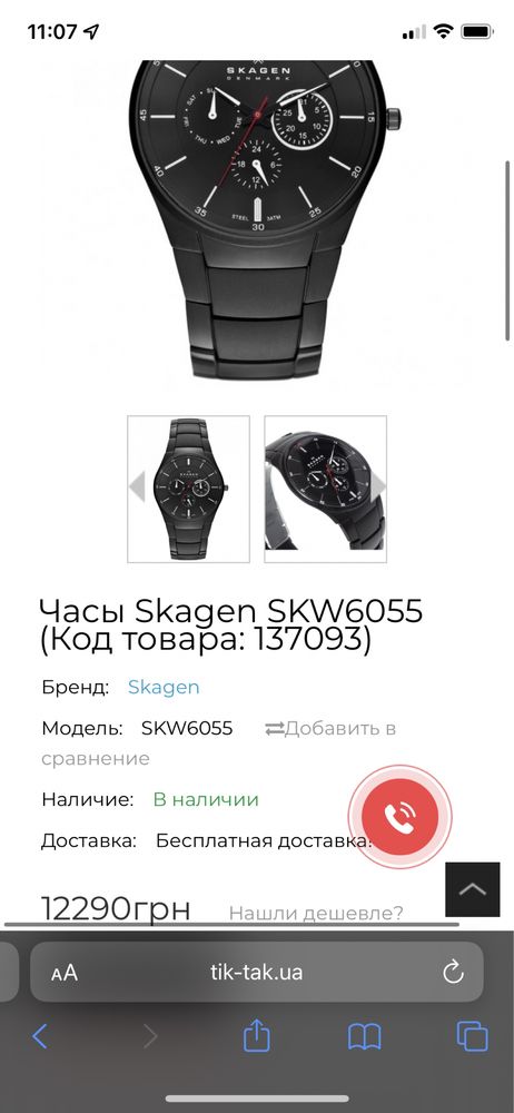 Часы Skagen под Rado
