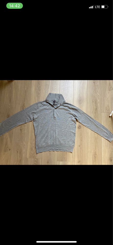 Szara bluza z cienkiej dzininy sweter XL H&M