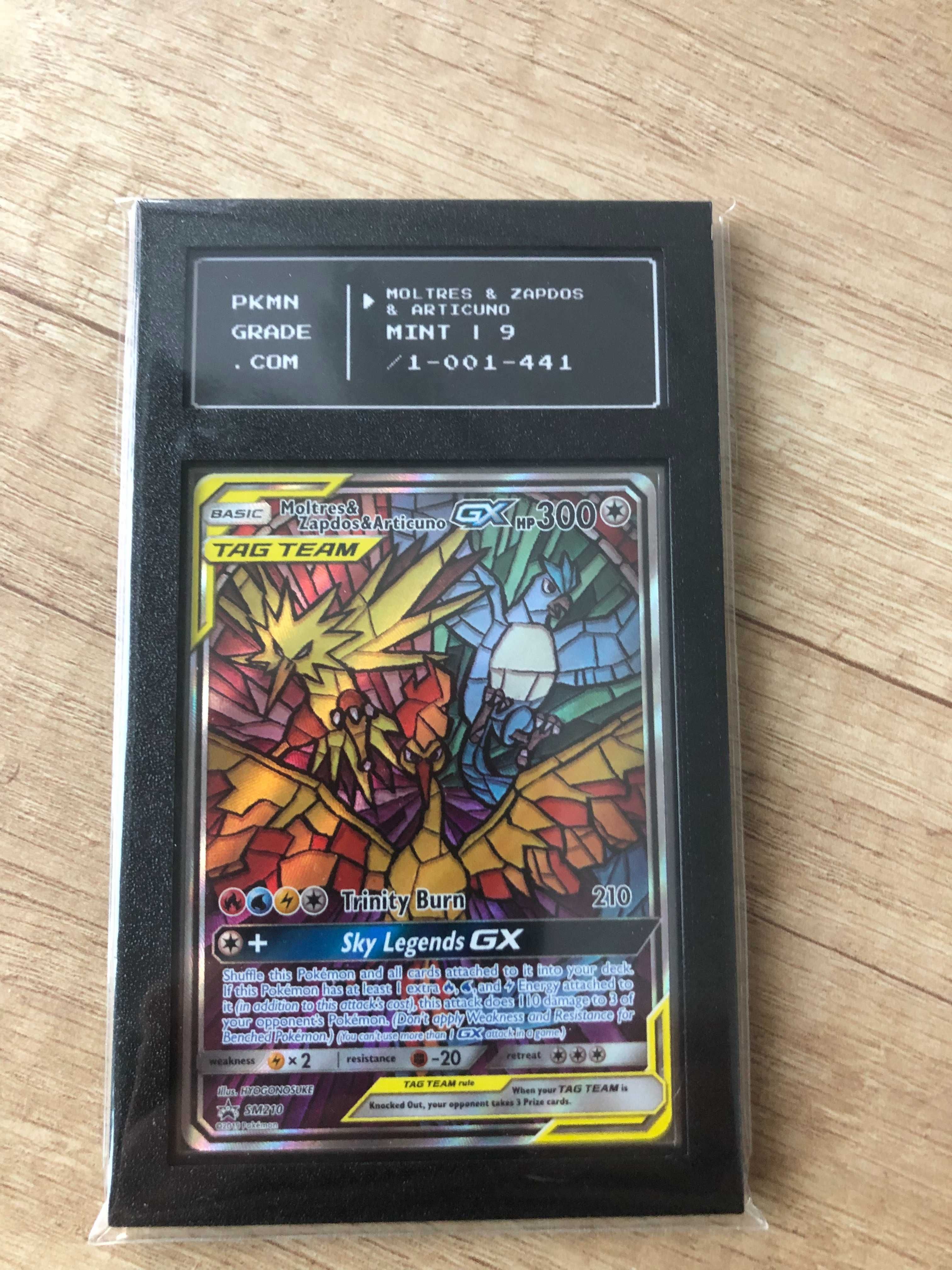 karta Pokemon Moltres Zapdos Articuno PKMNGrade PSa 9