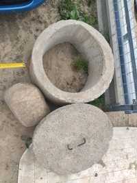 Komin kominek krąg betonowy + pokrywa betonowa