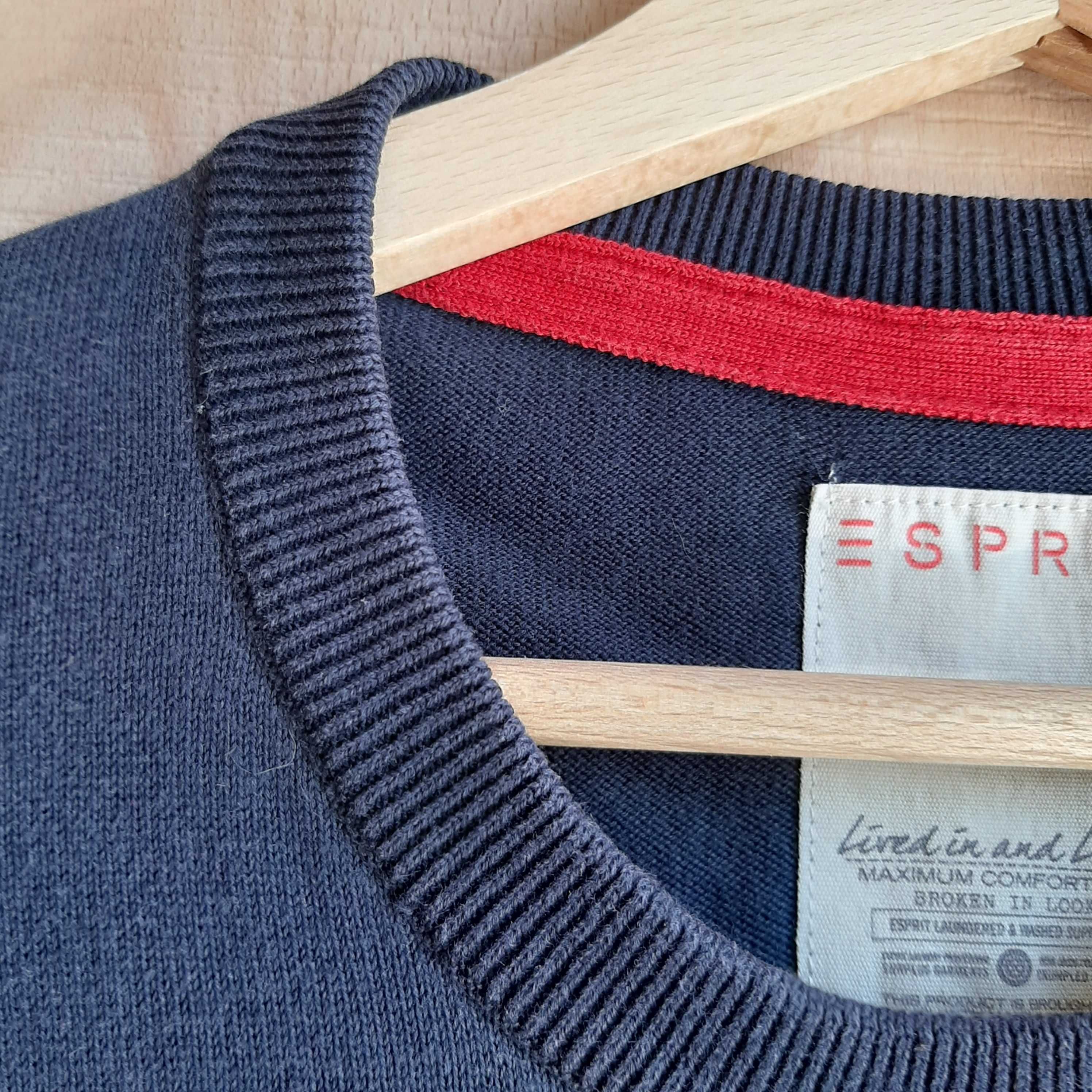 Esprit - męski sweter granatowy, rozm. L
