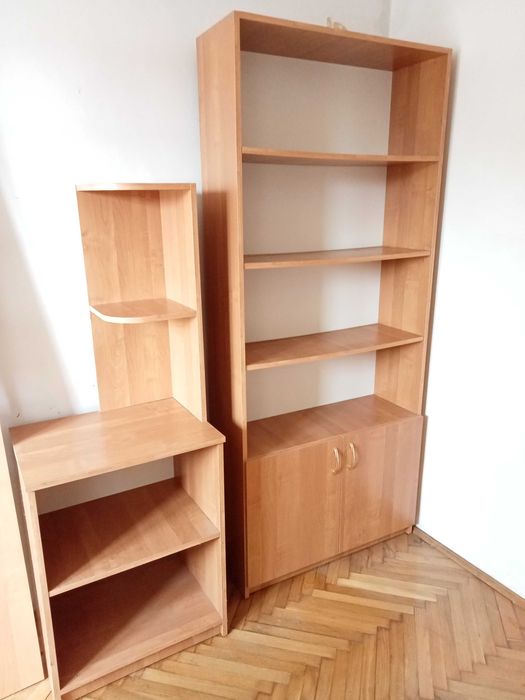 Zestaw mebli - łóżko, materac 160 x 200, szafki, biurko, biblioteczka