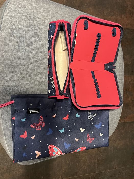 Tornister Herlitz, zestaw z piórnikami i workiem na WF