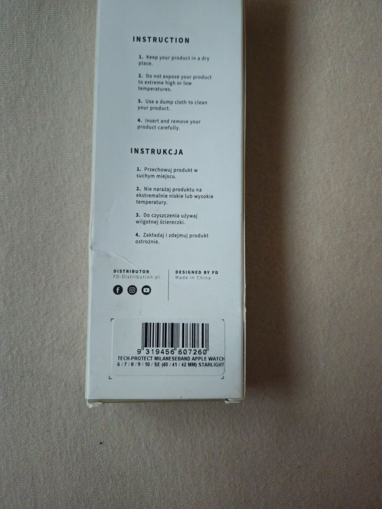 Pasek Tech-protect Milaneseband APPLE WATCH 6-10/SE 40/41/42MM Starlig