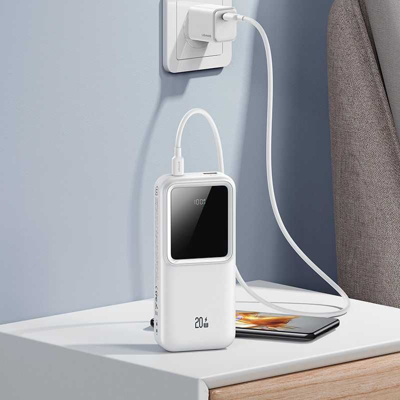 Power Bank Usams Digital Display 20W 20000mAh Бузковий