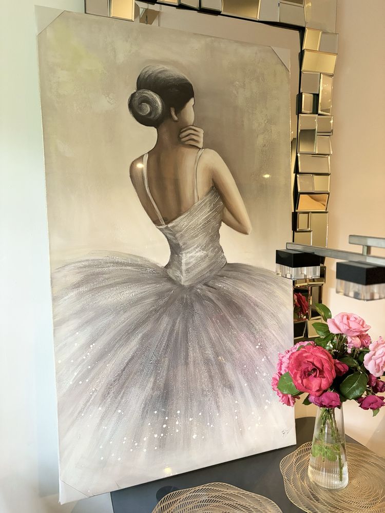 Obraz olejny baletnica balerina tancerka ręcznie malowana. 120x70cm