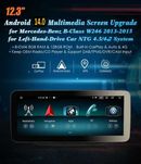 Auto Rádio  Android 14 Classe B W246 e Classe E W207 12.3" (2 Portas)