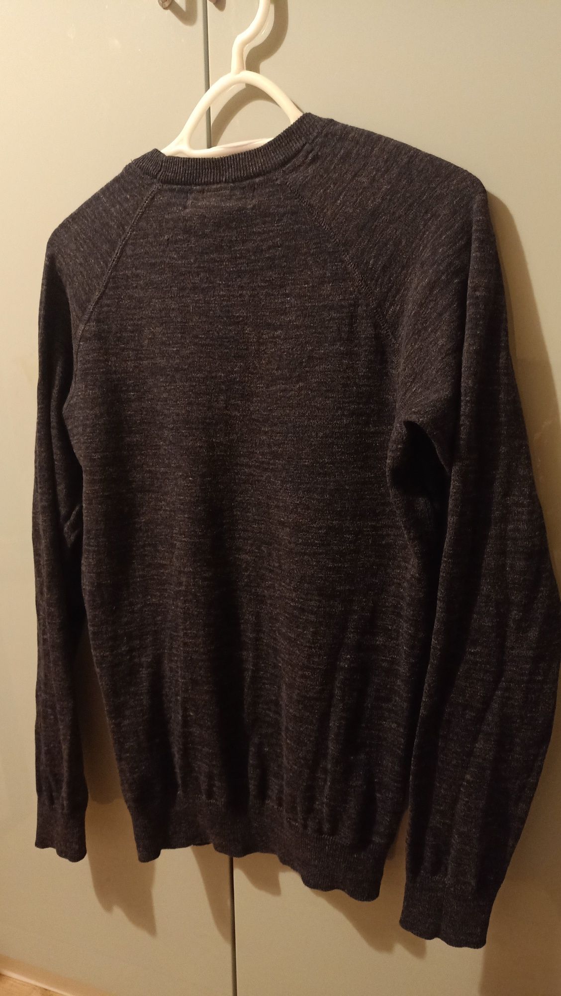 Rozm. S H&M sweter męski szaro granatowy