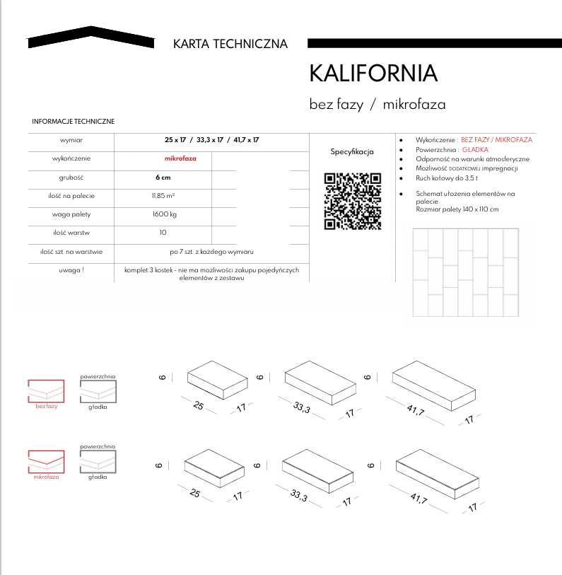 Kostka brukowa kostbet Kalifornia frappe