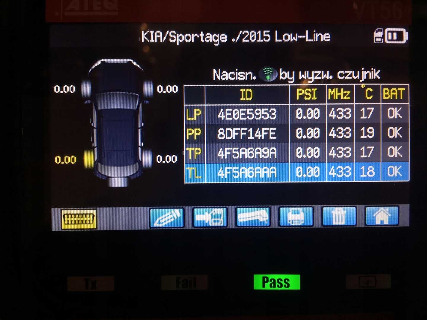 4x czujniki ciśnienia TPMS HYUNDAI ix35 KIA SPORTAGE 52933-2S410