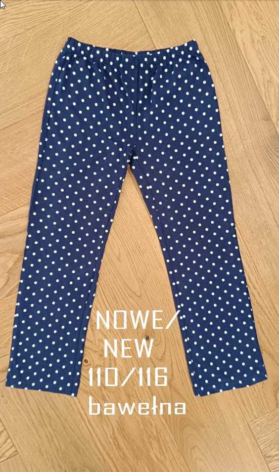 Nowe spodnie piżamowe/piżama dół dziewczęca 110/116 bawełna