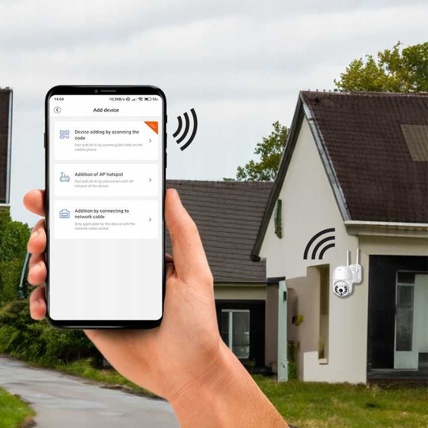 zewnętrzna obrotowa kamera wifi ip smart fullhd 1080p zoom 4x detekcja