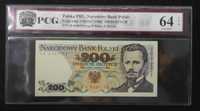 banknot 200 zł 1986 ser CR PCG66EPQ (pierwsza seria rocznikowa)