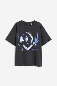 Nowy t-shirt oversize z Wednesday,H&M,XXS