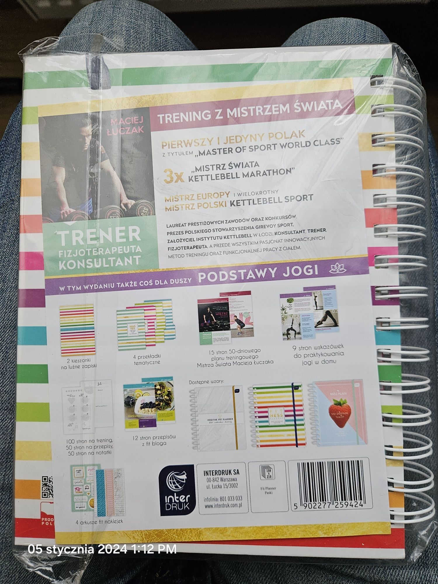 Planer FITNESS, dziennik treningowy kołonotatnik