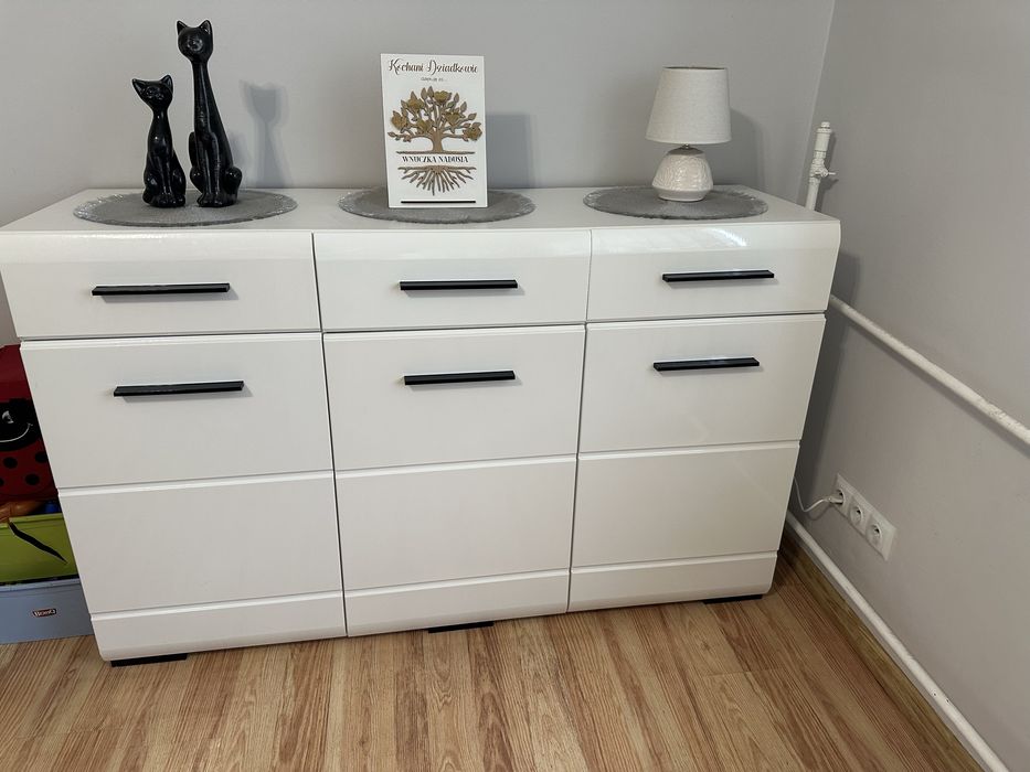 Komoda fever biały połysk BRW 150 cm