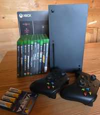 Konsola Xbox Series X+2 pady+10 gier+ gwarancja - STAN BARDZO DOBRY