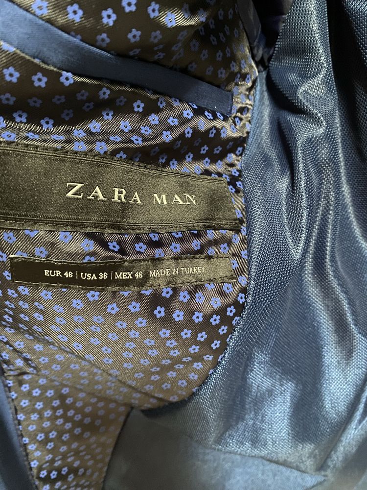 ZARA MAN garnitur męski granatowy 46/38 plus koszula i krawat gratis