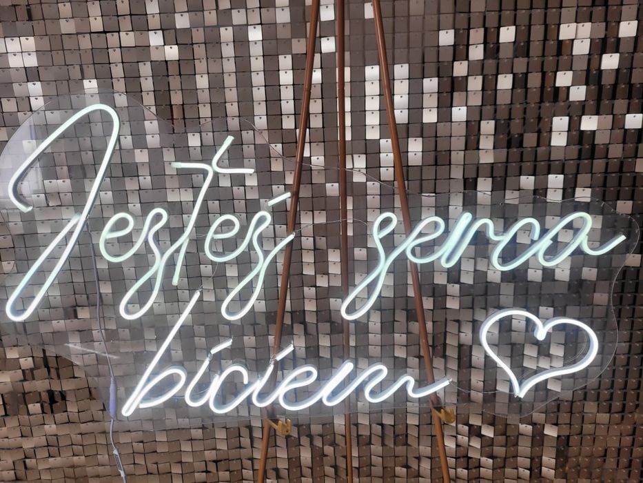 Napis Led wesele ślub urodziny Jesteś serca biciem Miłość ledon neon