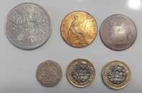 moedas americanas e inglesas