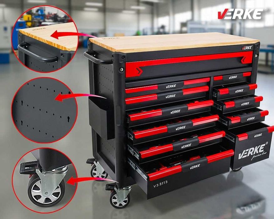 PROFESJONALNA SZAFKA Warsztatowa Wózek Narzędziowy 12 Szuflad XXL
