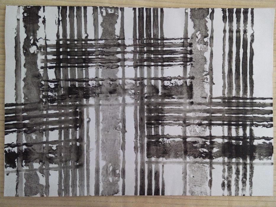 Desenho Pintura abstracto - Grelha - acrílico - 42 x 59,4 cm (A2)