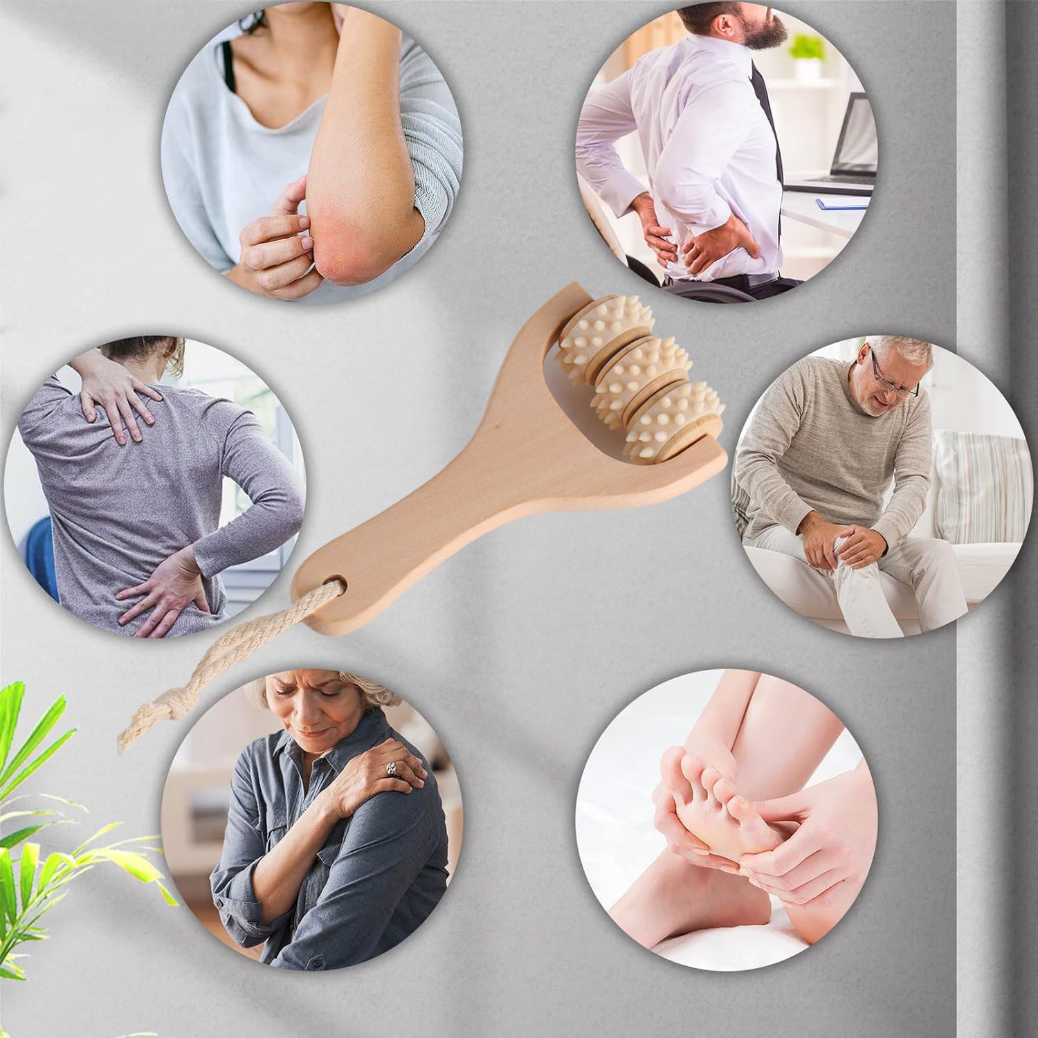 Ręczny Masażer do Pleców Karku Nóg Kręgosłupa Brzucha Ramion Cellulit