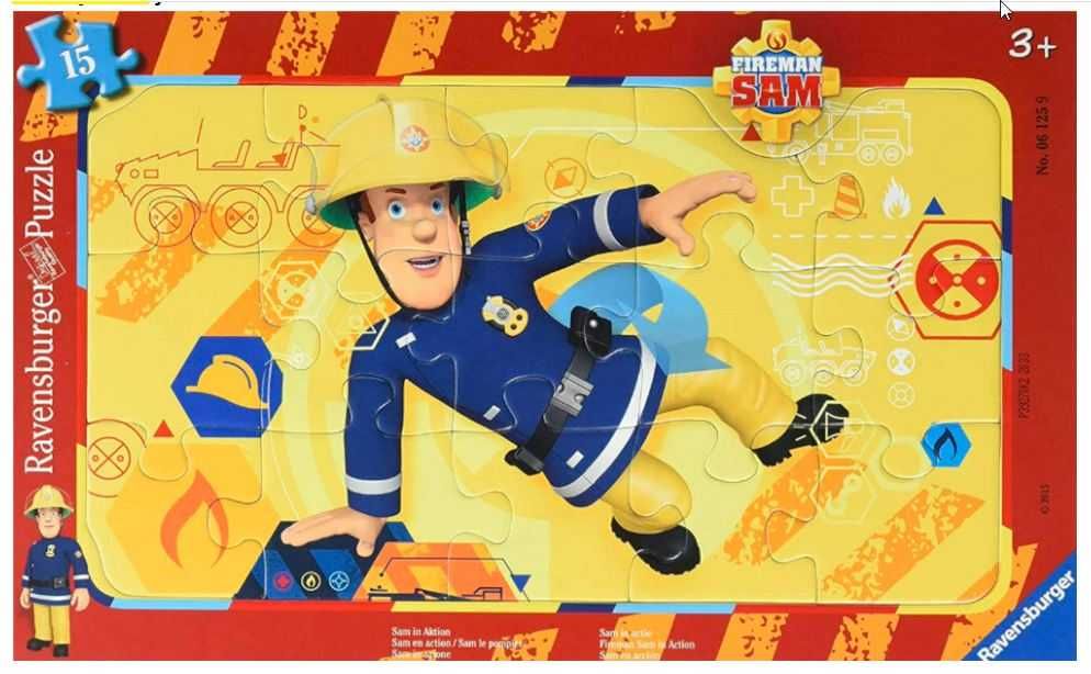 Puzzle Strażak Sam w akcji (15 elementów)  RAVENSBURGER Kod: 445915