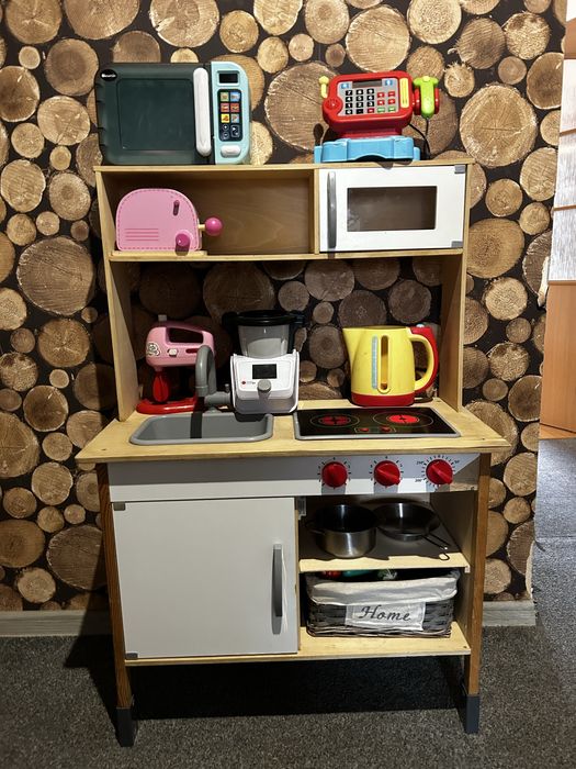 Kuchnia z akcesoriami, mini thermomix, czajnik, mikrofalowka