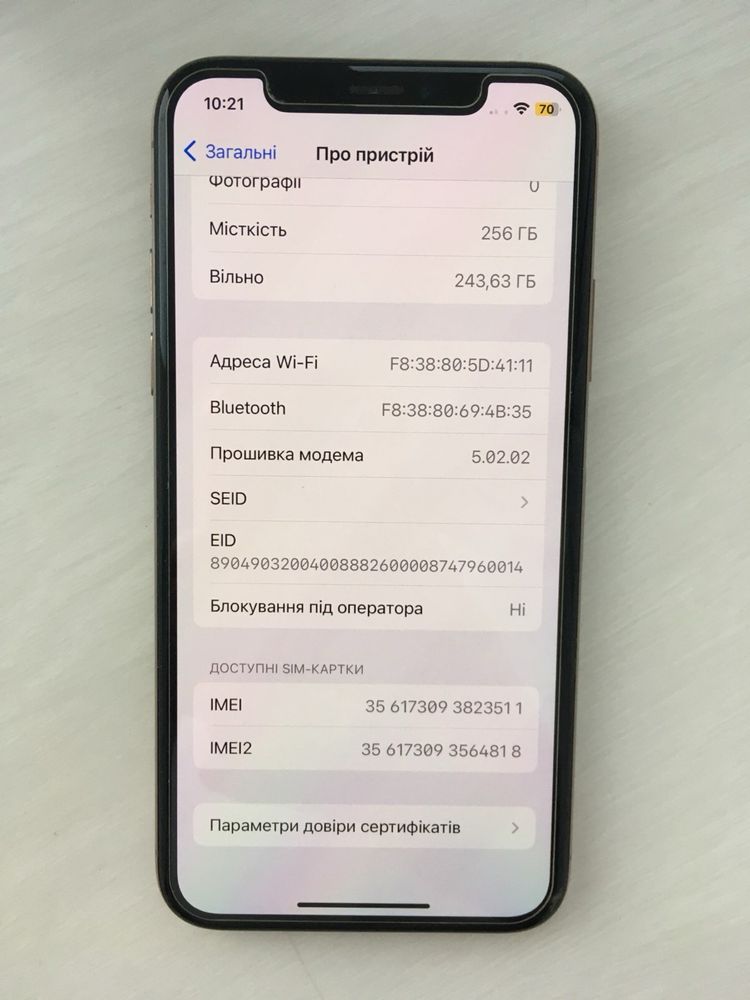 Iphone XS 256Gb Neverlock