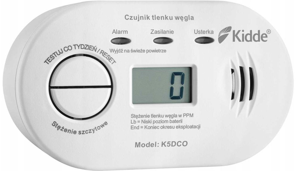 Miernik Do Pomiaru CZADU Tlenek Węgla Wyświetlacz + 10 LAT Sensor NOWY
