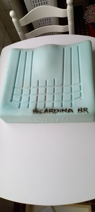 Almofada anti-escaras para colocar na cadeira de rodas.