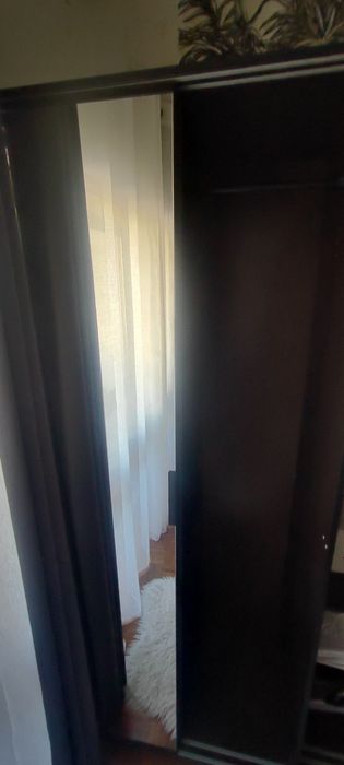 Dois Roupeiros, castanho escuro/vidro espelhado 79x61x202 cm