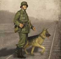 Figurka 1/35 żywiczna niemiecki żołnierzy z psem