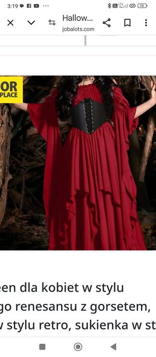 2XL.Strój na Halloween dla kobiet w stylu średniowiecznego renesansu z