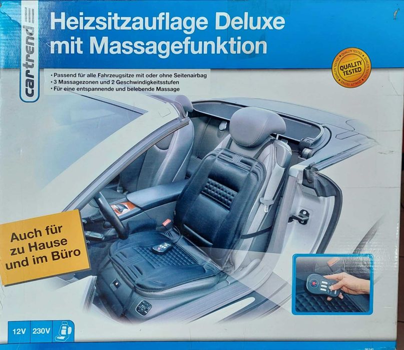 Podgrzewana nakładka na fotel z dodatkową funkcją masażu