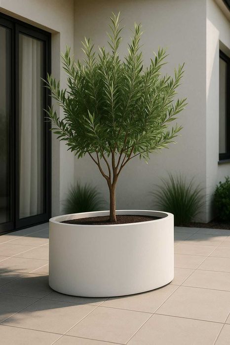 Donica OVAL FineGardens.pl antracyt włókno szklane