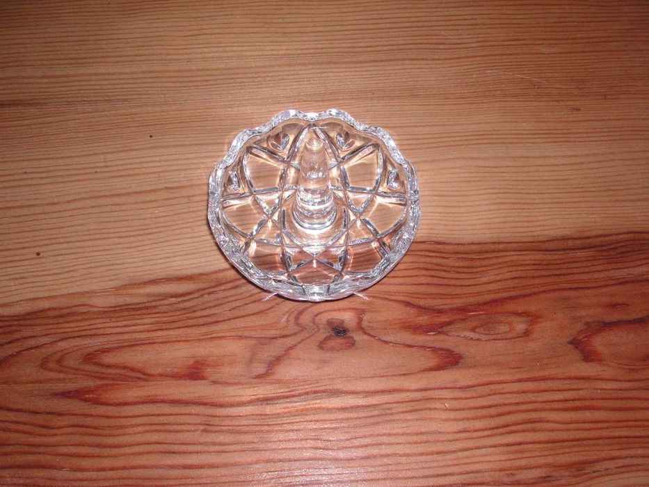 Suporte para Vela e Galheteiro em Vidro, Aneleira e Folhas em Cristal