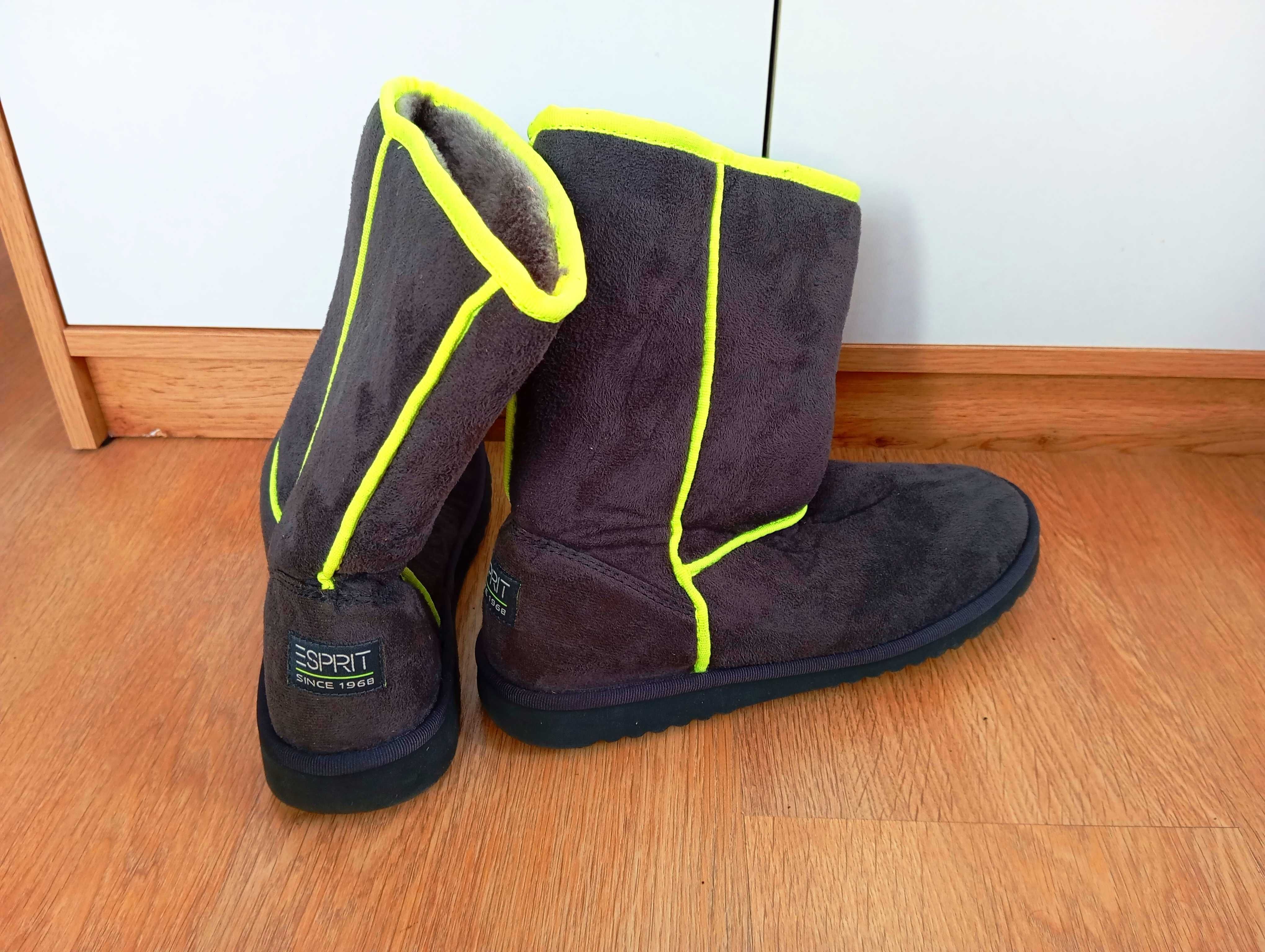 buty ESPRIT damskie 40 zimowe Trapery Trekking Śniegowce Kozaki Outdor